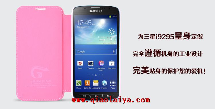 Samsung Galaxy S4 Active rose Veille flip étui en cuir I9295 téléphone portable Coque de protection