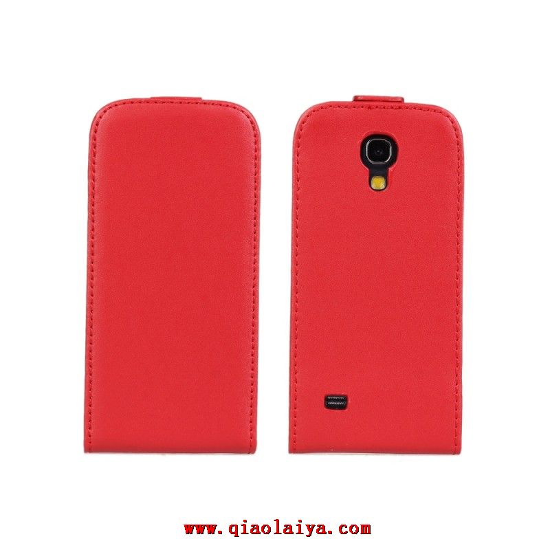 Samsung Galaxy S4 Mini I9190 rose rouge étui en cuir noir coque