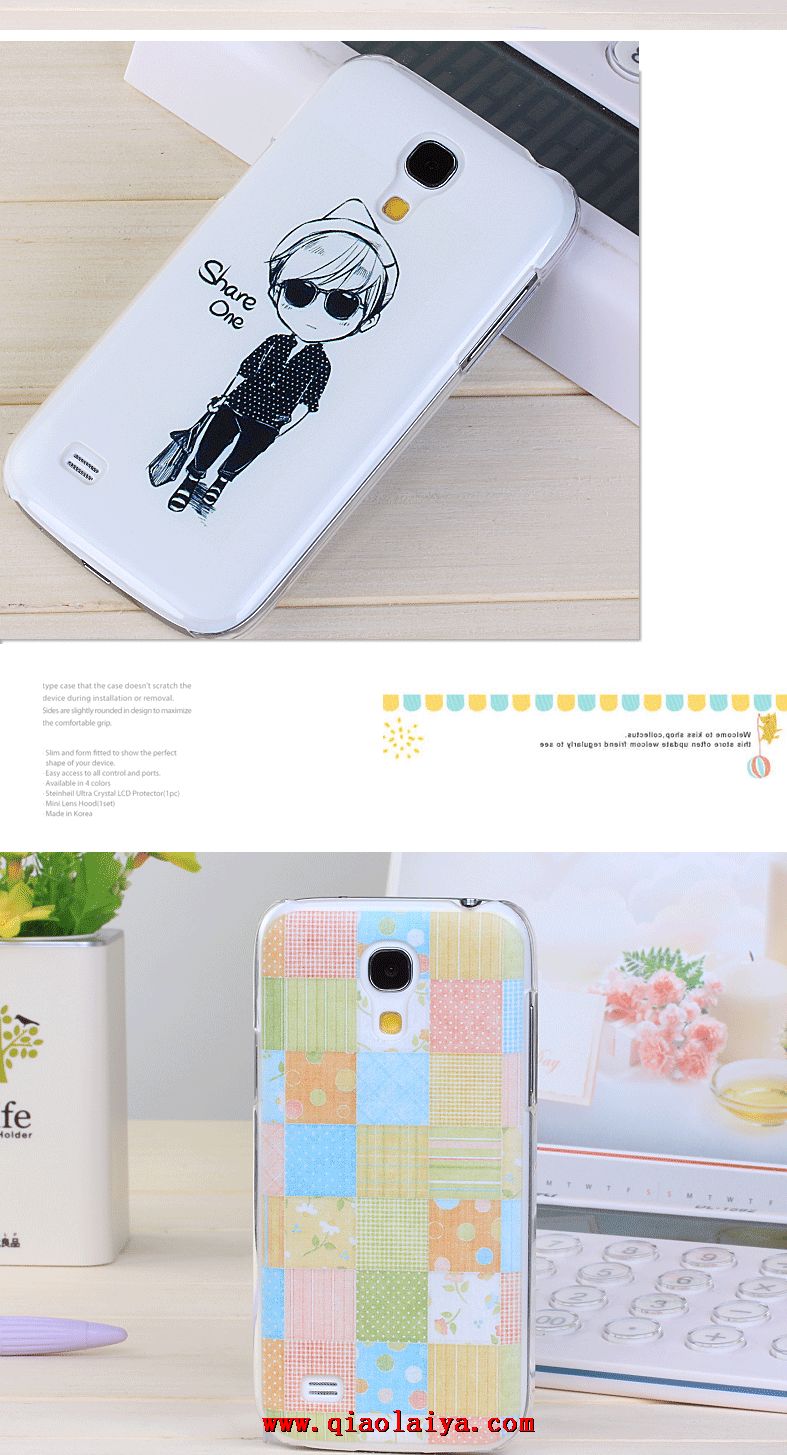 Samsung Galaxy S4 Mini Tour Eiffel peint coque de protection téléphone portable housse i9190