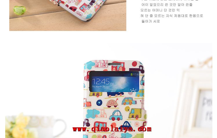 Samsung Galaxy S4 Slim cas de téléphone de cuir i9500 nouveau dessin animé mignon manchon de protection