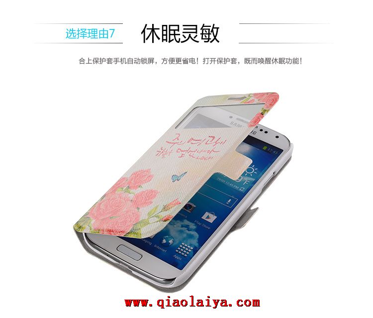 Samsung Galaxy S4 Slim cas de téléphone de cuir i9500 nouveau dessin animé mignon manchon de protection