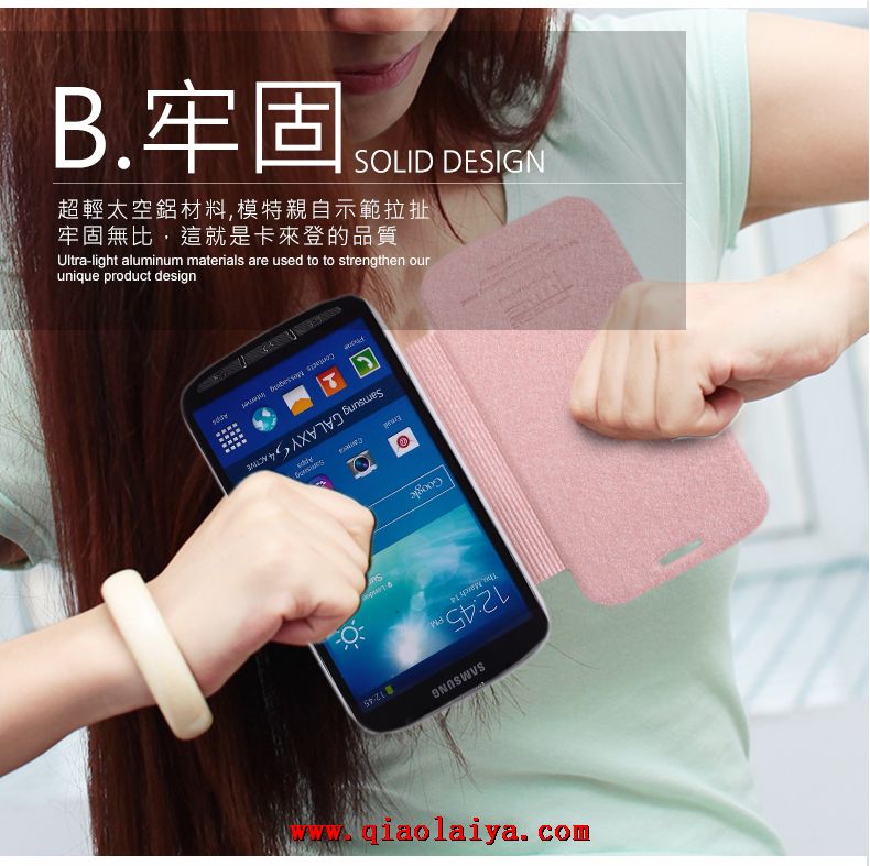 Samsung Galaxy S4 active étui en cuir pur I9295 téléphone portable de protection coque rose