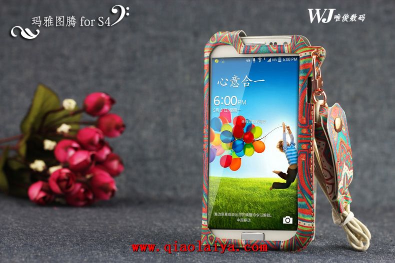 Samsung Galaxy S4 coquille de téléphone cuir i9500 étui personnalité de léopard