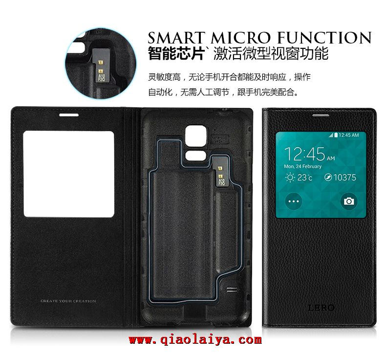 Samsung Galaxy S5 cas de téléphone portable en cuir G900 téléphone housse de protection
