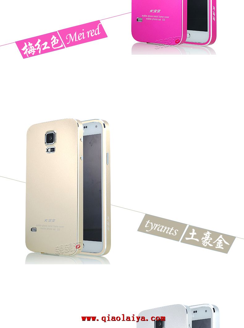 Samsung Galaxy S5 coque métallique coque de protection G900 cas téléphone ultra-mince cadre mobile
