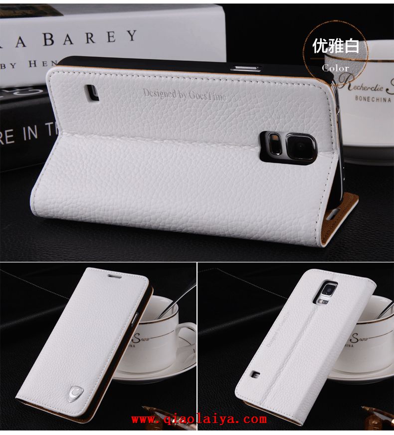Samsung Galaxy S5 téléphone portable coque de protection S5 manches étui en cuir véritable