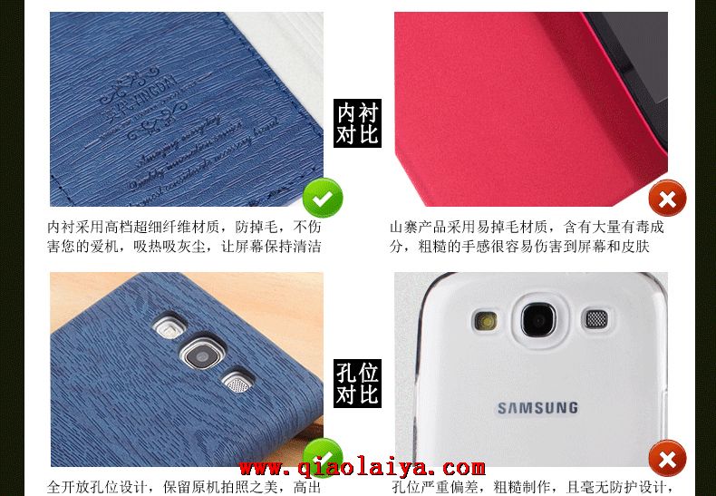 Samsung Galaxy Core Dous cuir téléphone étui I8268 téléphone fixe pur bleu