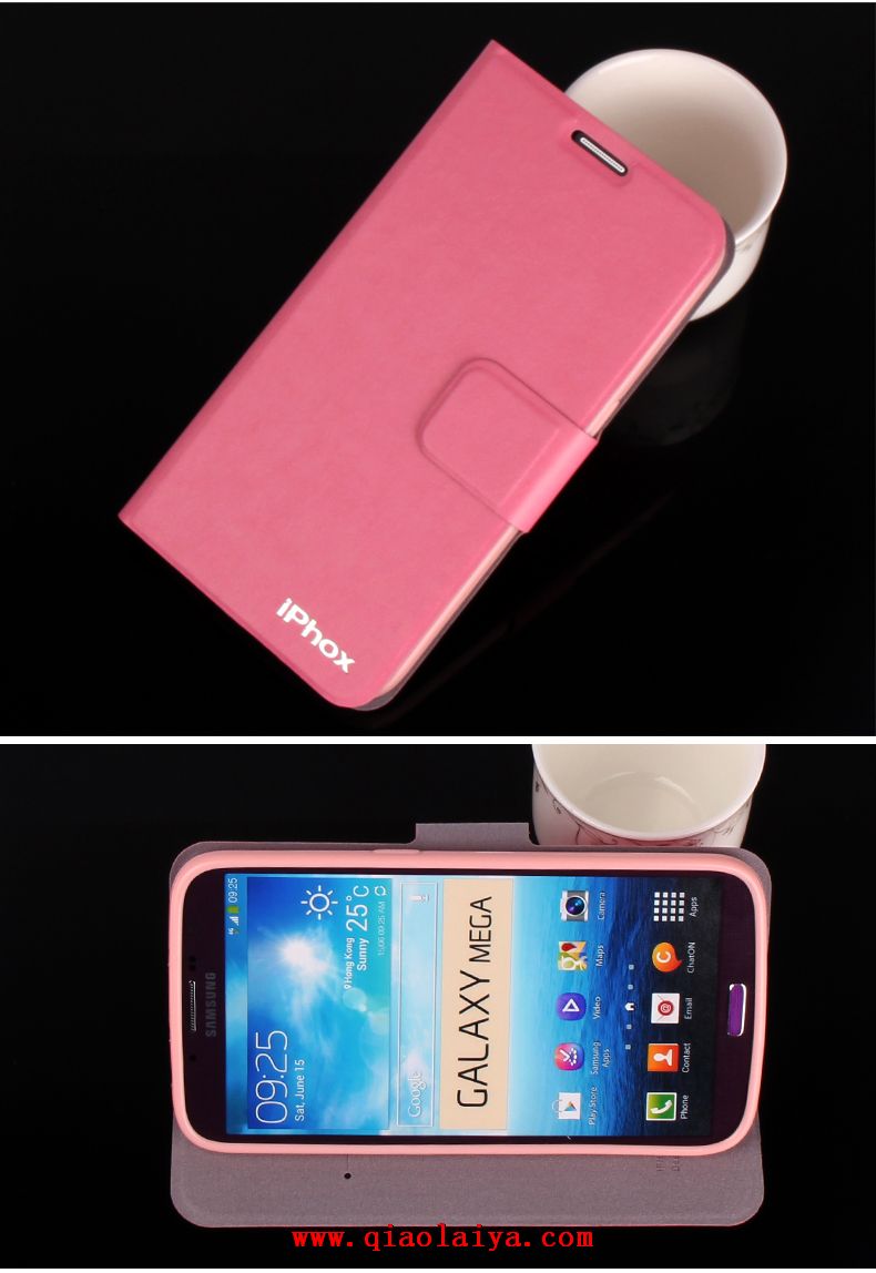 Samsung I9205 téléphones portables qualité coque Galaxy Mega 6.3 cas en cuir de téléphones portables