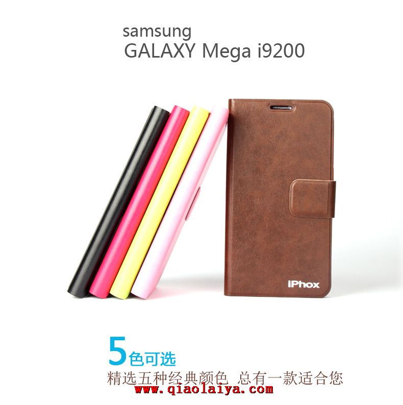 Samsung I9205 téléphones portables qualité coque Galaxy Mega 6.3 cas en cuir de téléphones portables