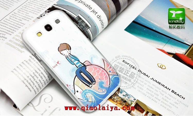 Samsung de téléphone i9300 étui Galaxy S3 amour coloré sculpté de coque