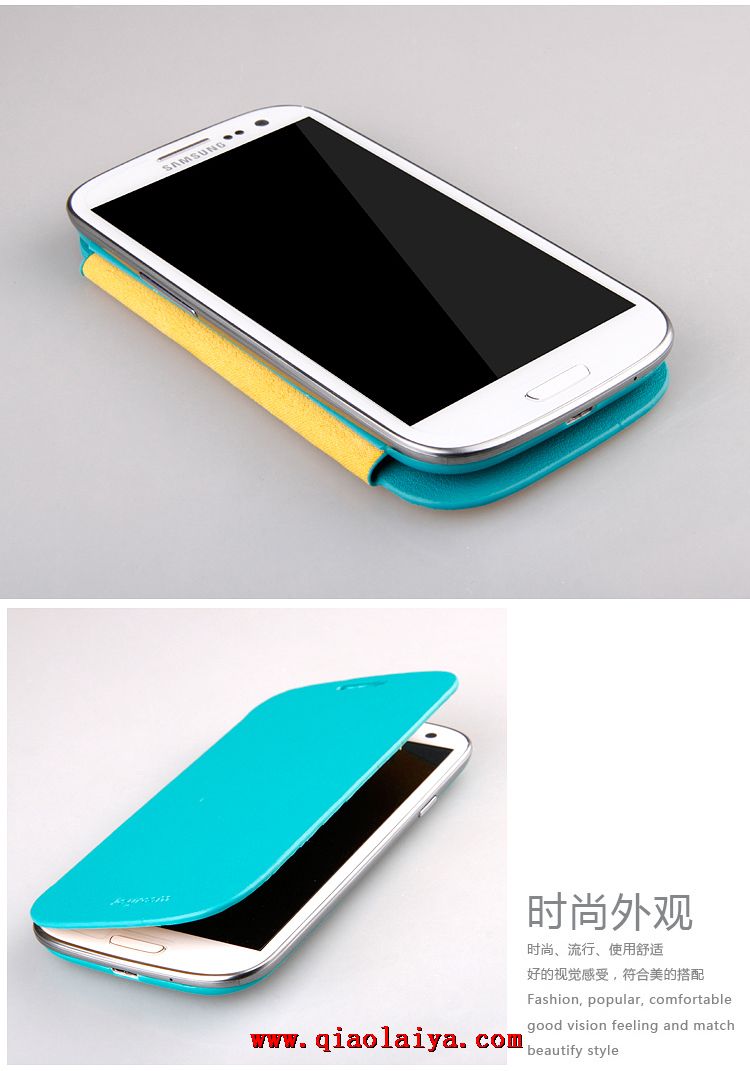 Samsung i9300 housse de portable Galaxy S3 coque en cuir tendances à clapet manchon de protection