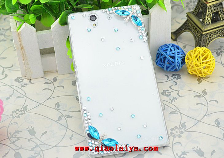 Sony Xperia L36H Z1 cas de téléphone portable de diamant S39H baiser d'amour coque de protection