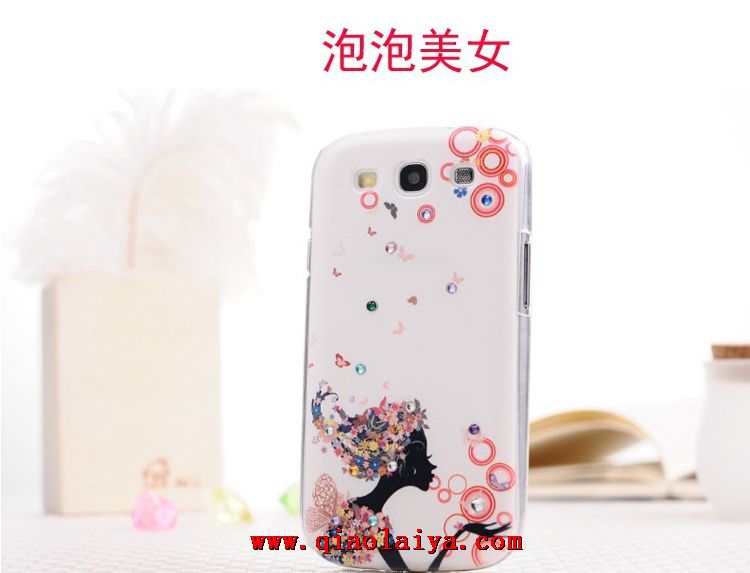 coque mobile Samsung I9300 fleur papillon Galaxy S3 illustrateur peint couvercle transparent de protection des frontières