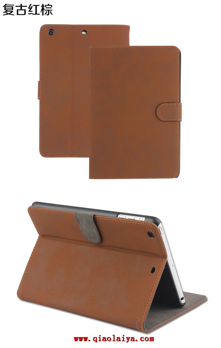iPad Mini2 simples étui en cuir ensembles gaine de protection Kaki coque de protection