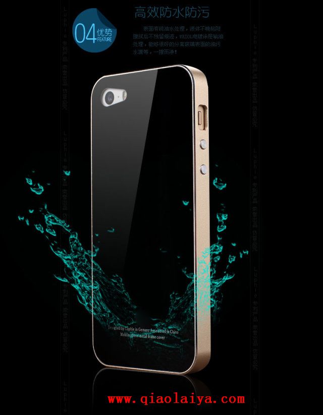 iPhone 5S cadre métallique étui de téléphone Apple housse de téléphone verre