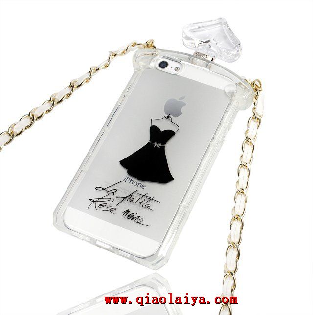 iPhone 5s parfum étui de téléphone iPhone 5 petits cordons noirs Coque de protection