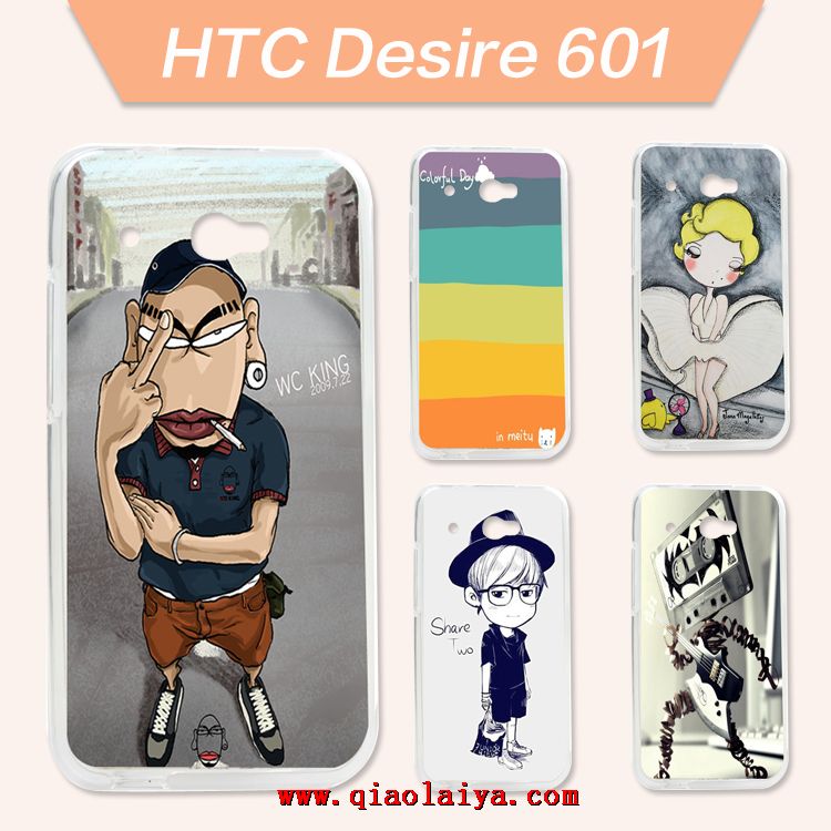 Figure HTC Desire 601 coque en silicone transparent coque portable ensembles peint