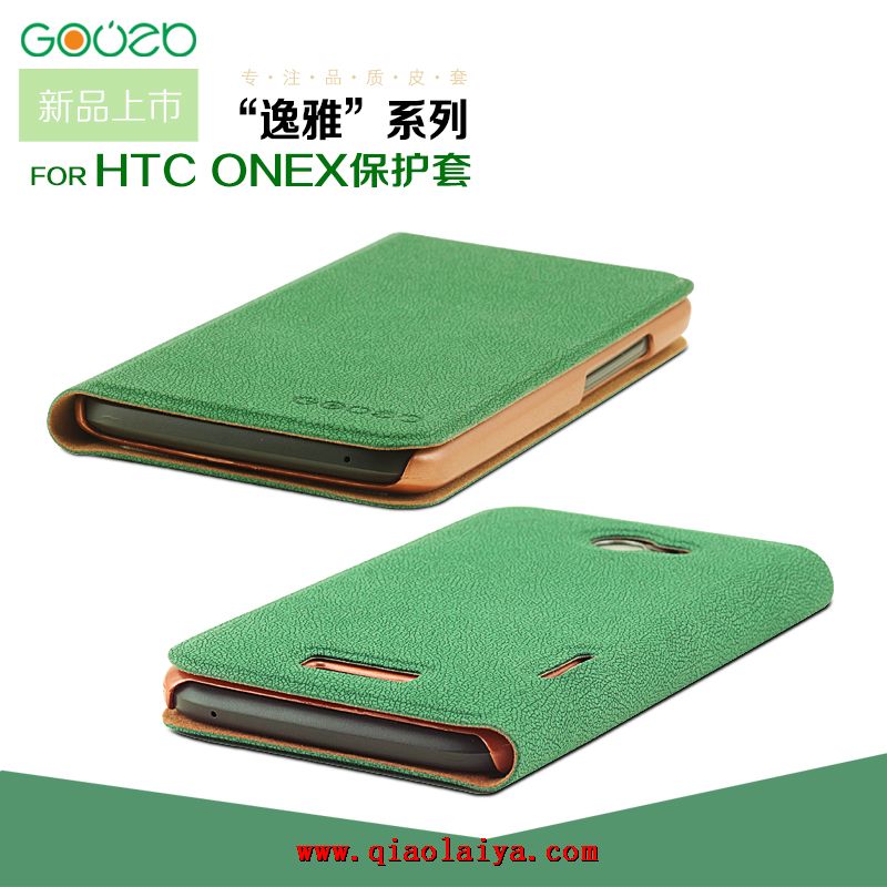 HTC ONE X téléphone étui en cuir S720e S720T clapet vert coque protectrice