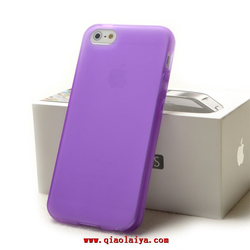 Silicone coque manchon de protection de l'iPhone 5 d'Apple transparent violet vente chaude en ligne