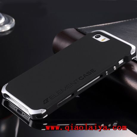 iPhone 5S étui de téléphone téléphone Noir Métal manchon protecteur frontière rose coque