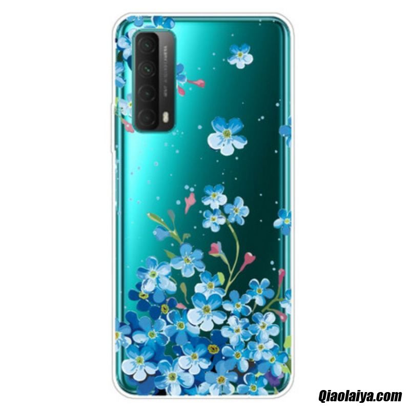 Coque Huawei P Smart 2021 Bouquet De Fleurs Bleues