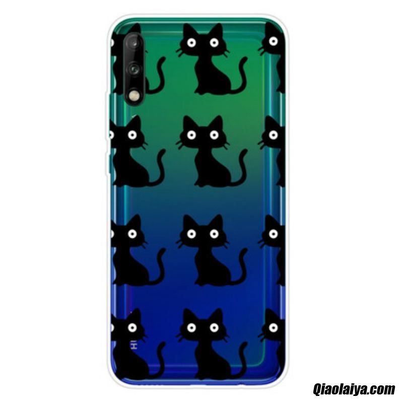 Coque Huawei P40 Lite E / Y7p Multiples Chats Noirs