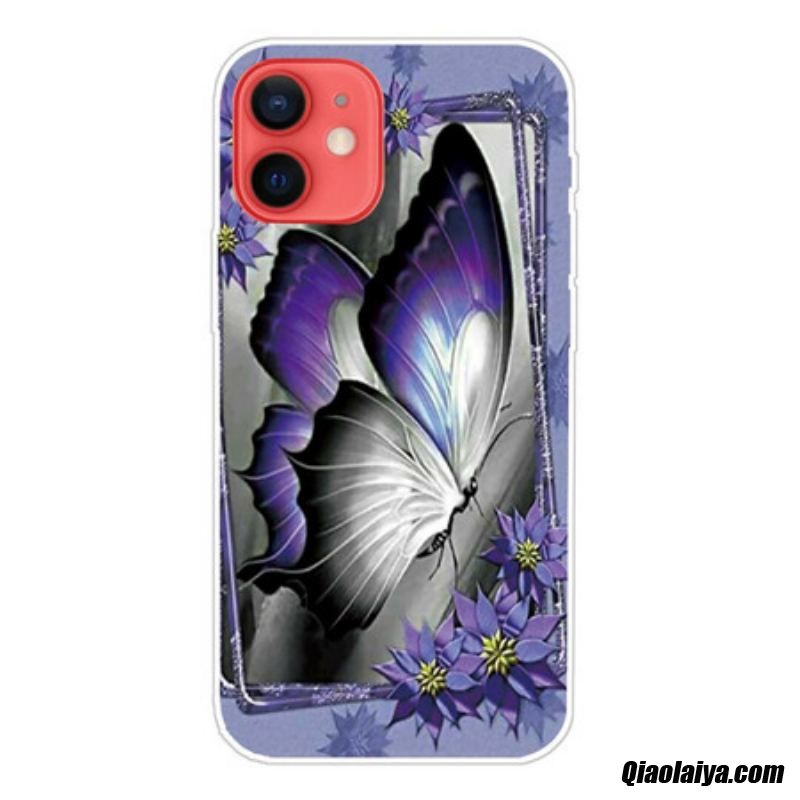Coque Iphone 13 Mini Papillon Royal