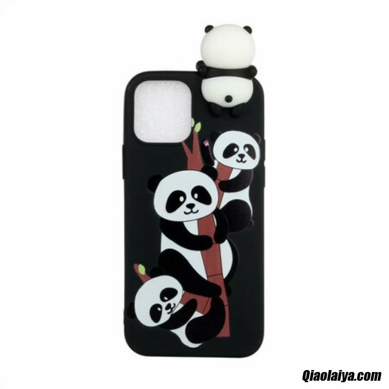 Coque Iphone 13 Pro 3d Pandas Sur Le Bambou