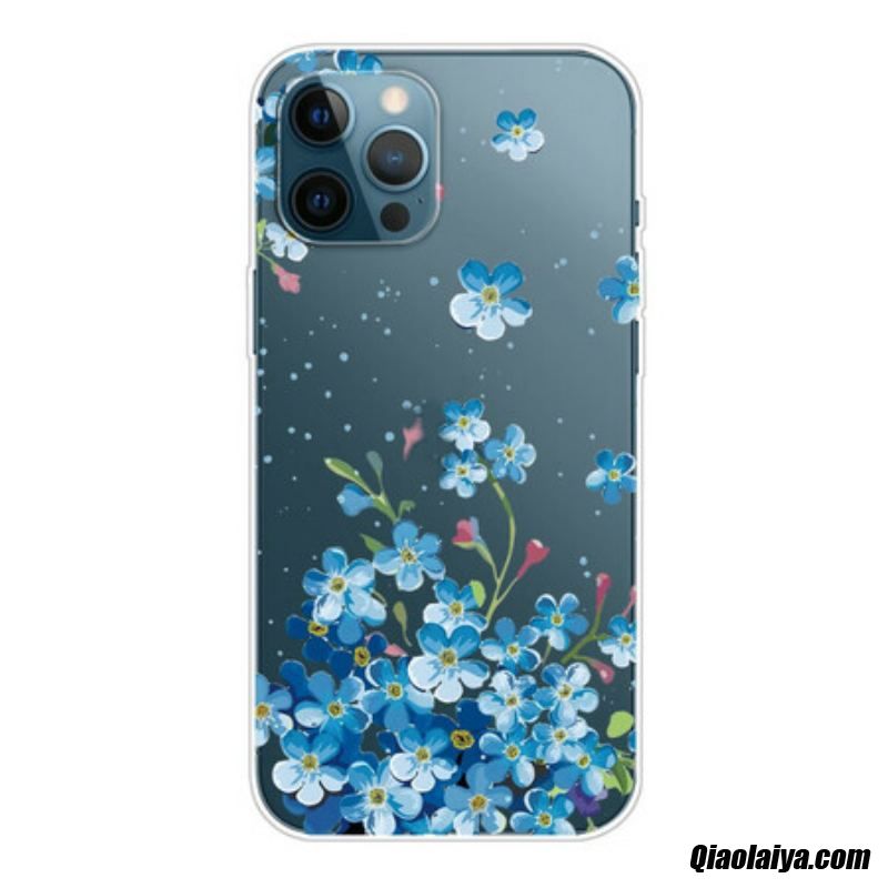Coque Iphone 13 Pro Bouquet De Fleurs Bleues