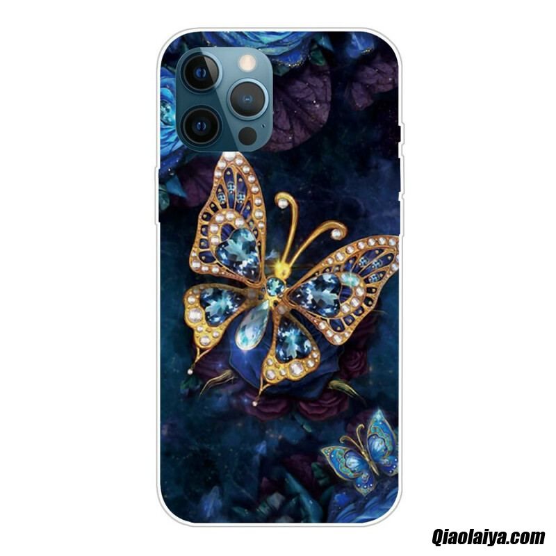 Coque Iphone 13 Pro Max Papillons Bleutés