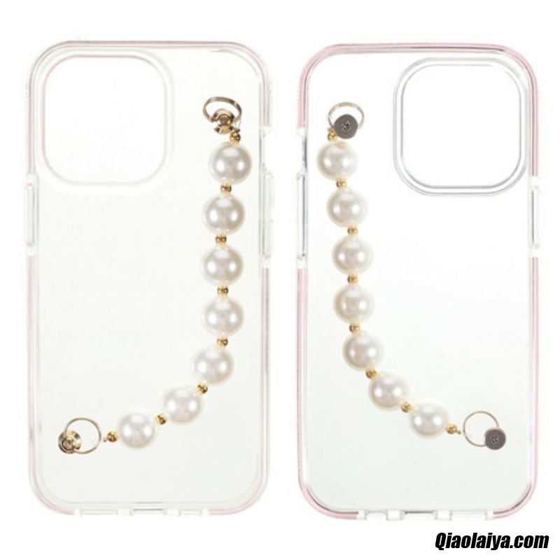 Coque Iphone 13 Pro Silicone Bracelet Perles