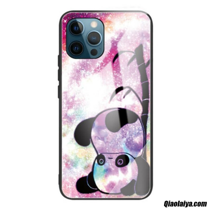 Coque Iphone 13 Pro Verre Trempé Panda Et Bambou