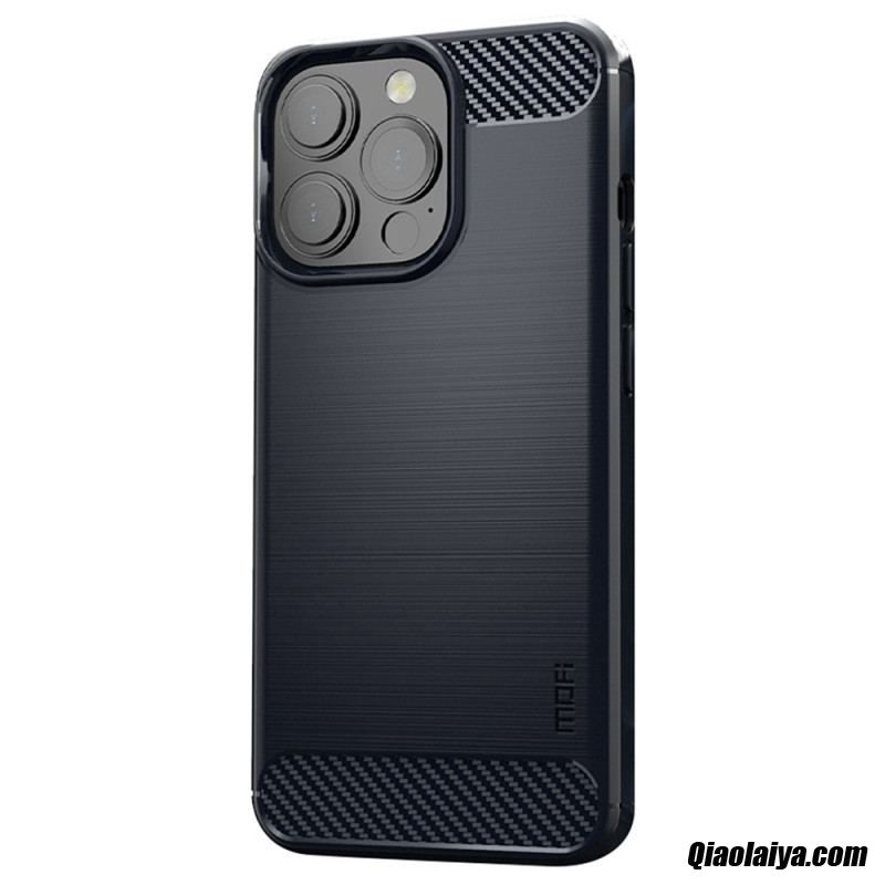 Coque Iphone 14 Pro Fibre Carbone Brossée Mofi