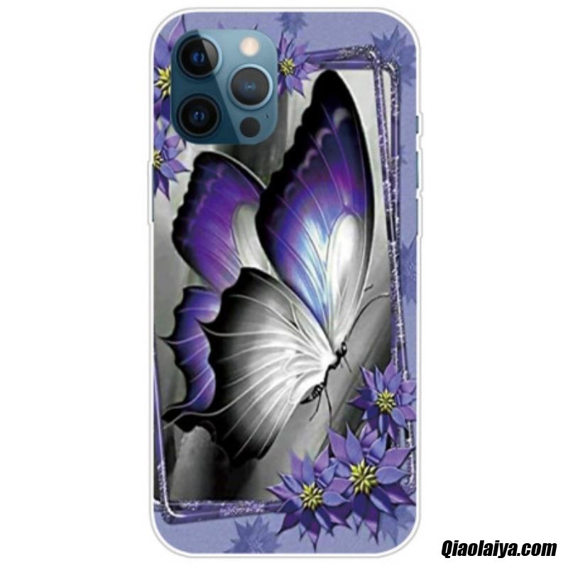 Coque Iphone 14 Pro Max Papillon Violet