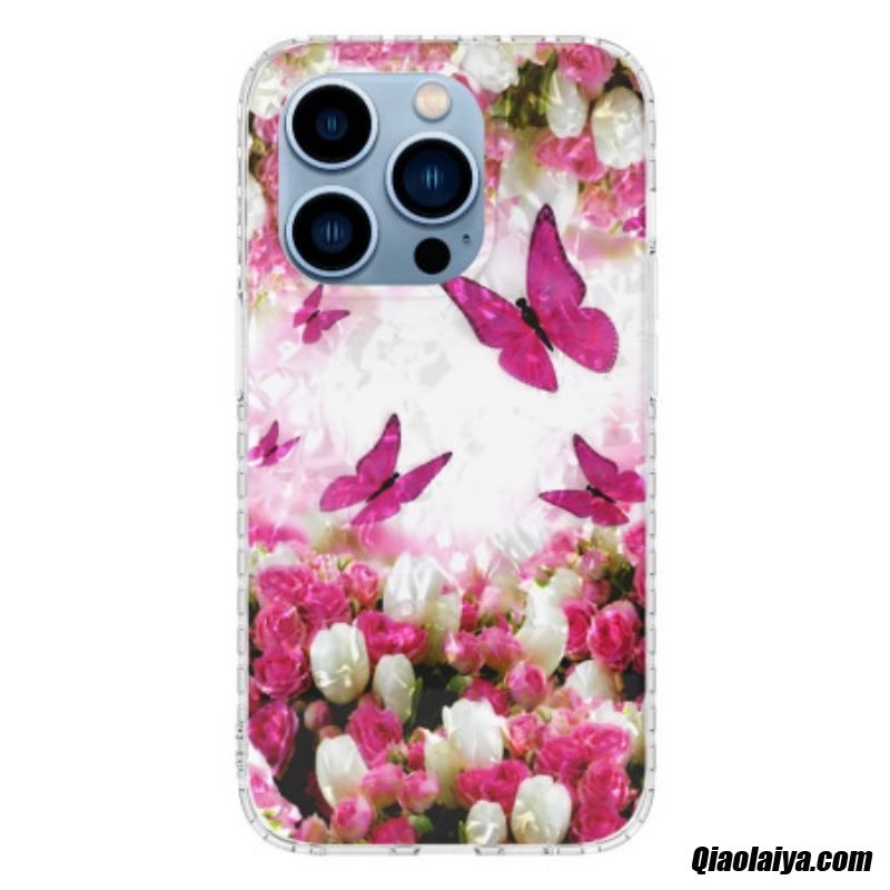 Coque Iphone 14 Pro Max Papillons Stylés