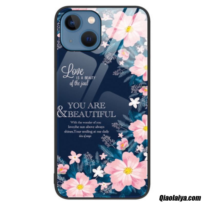 Coque Iphone 15 Plus Love Pink Flowers