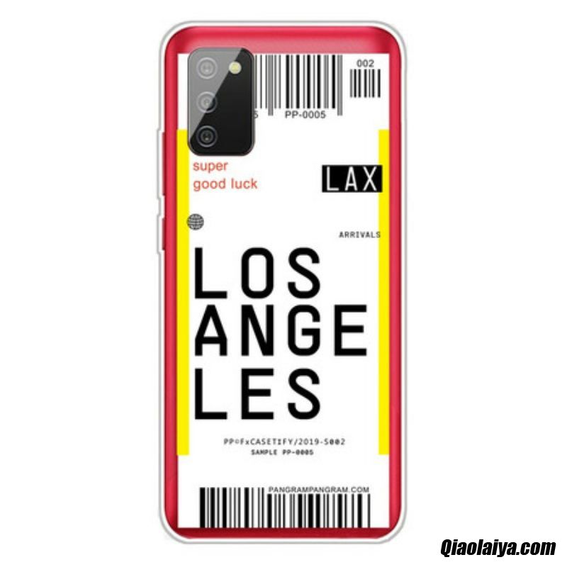 Coque Samsung Galaxy A02s Boarding Pass To Los Angeles