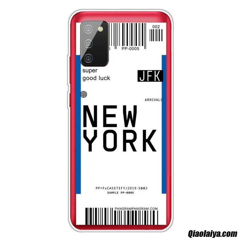 Coque Samsung Galaxy A02s Boarding Pass To New York