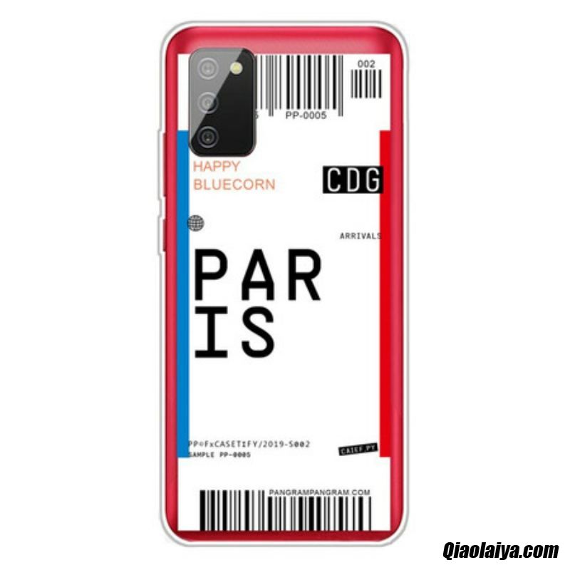 Coque Samsung Galaxy A02s Boarding Pass To Paris