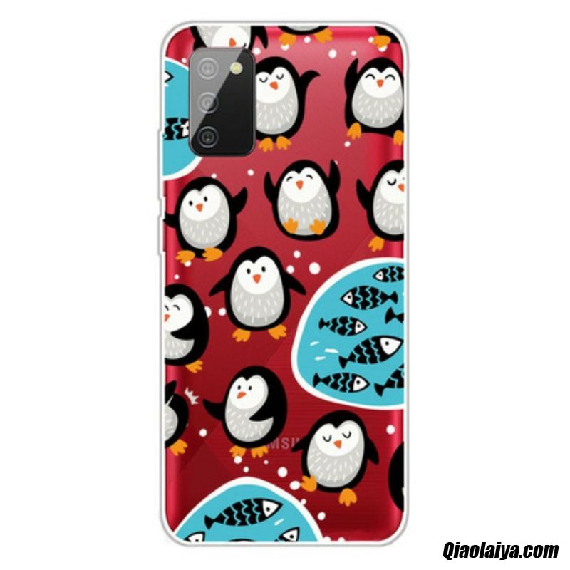 Coque Samsung Galaxy A02s Pingouins Et Poissons