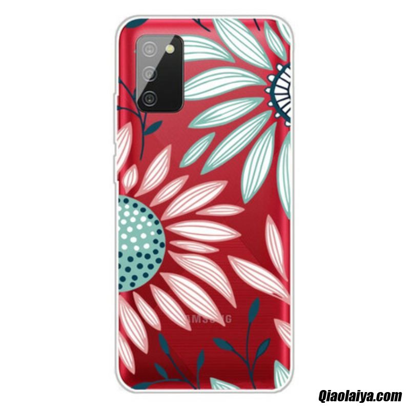 Coque Samsung Galaxy A02s Transparente Une Fleur