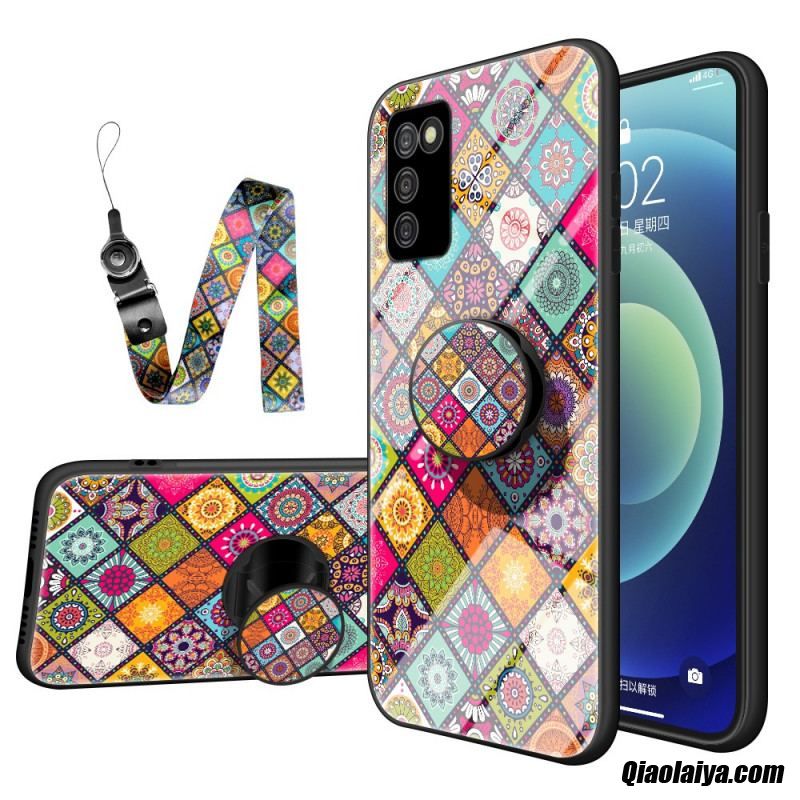 Coque Samsung Galaxy A03s Support Magnétique Patchwork