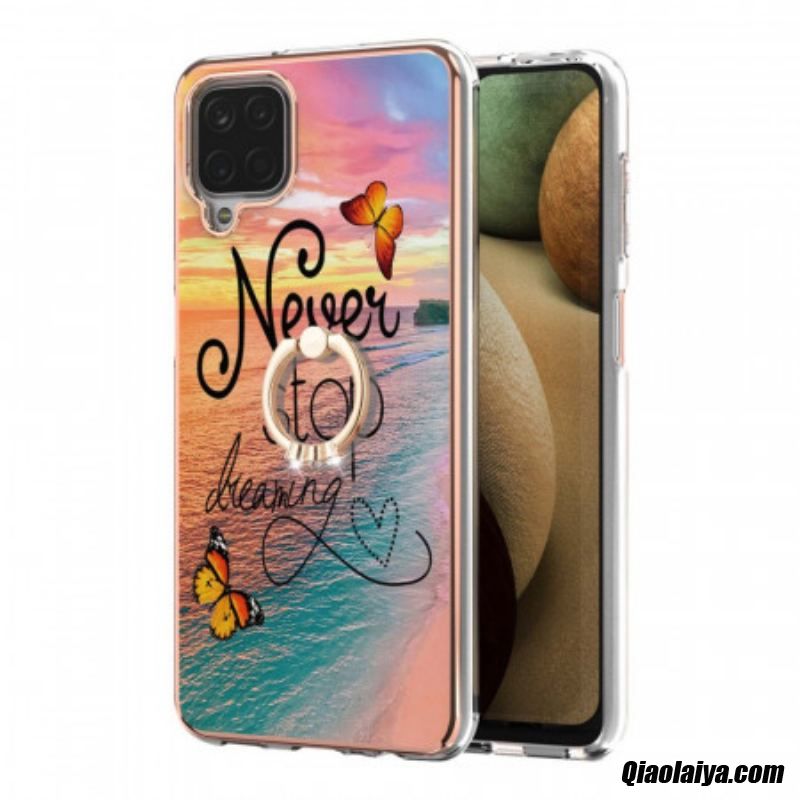 Coque Samsung Galaxy A12 / M12 Anneau-support Never Stop Dreaming