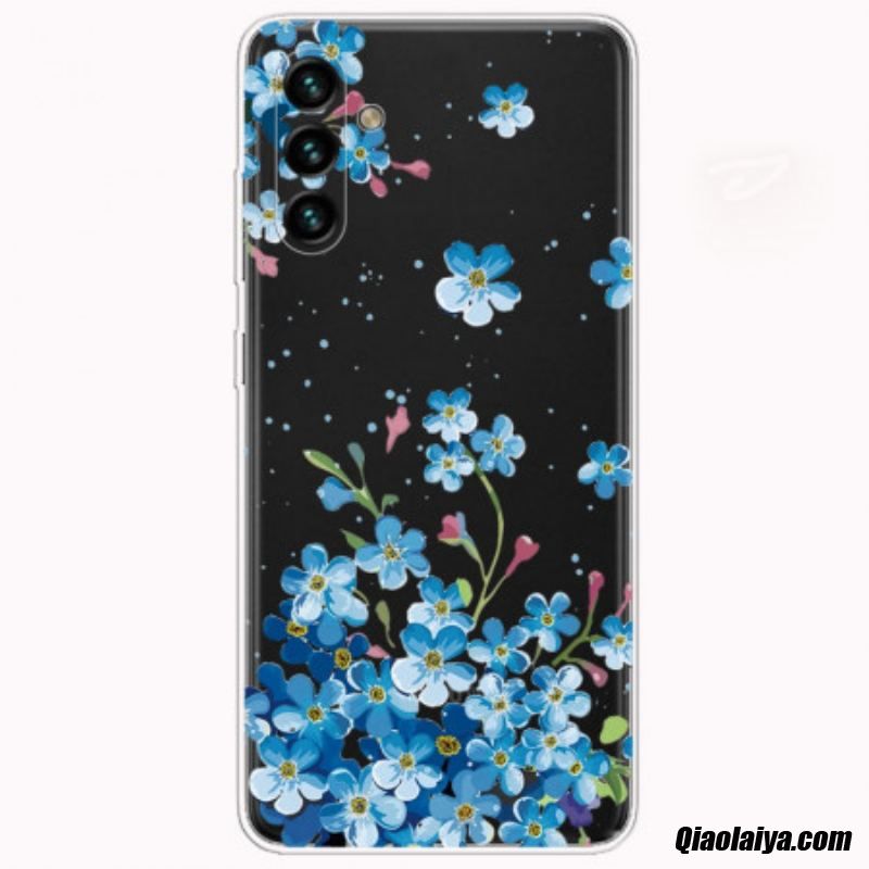 Coque Samsung Galaxy A13 5g / A04s Fleurs Bleues