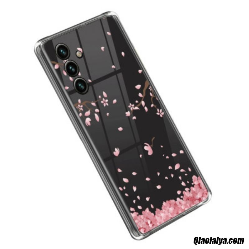 Coque Samsung Galaxy A14 5g / A14 Transparente Fleurs Roses