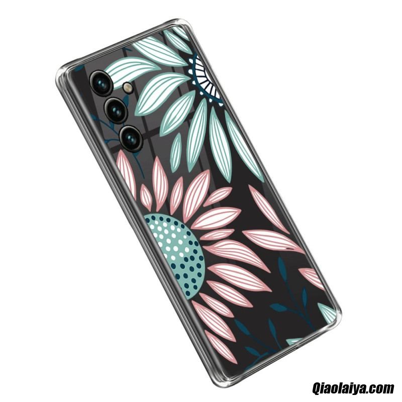 Coque Samsung Galaxy A14 5g / A14 Transparente Florale