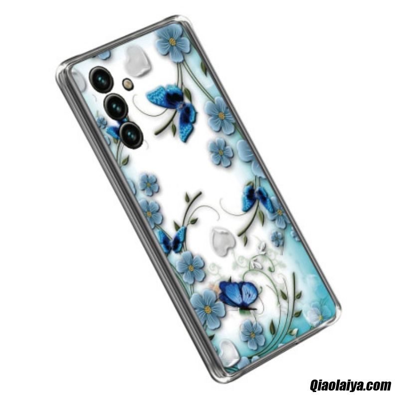 Coque Samsung Galaxy A14 5g / A14 Transparente Papillons En Vol