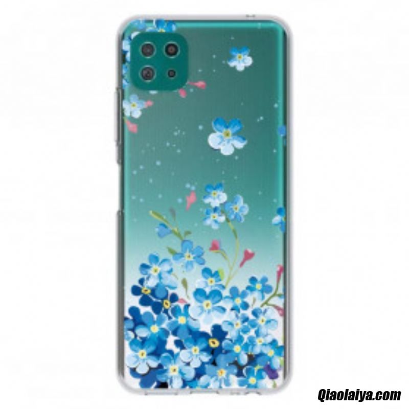 Coque Samsung Galaxy A22 5g Fleurs Bleues