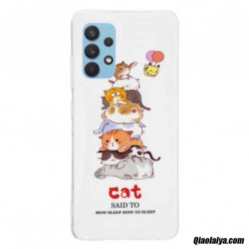 Coque Samsung Galaxy A32 4g Cats Fluorescente