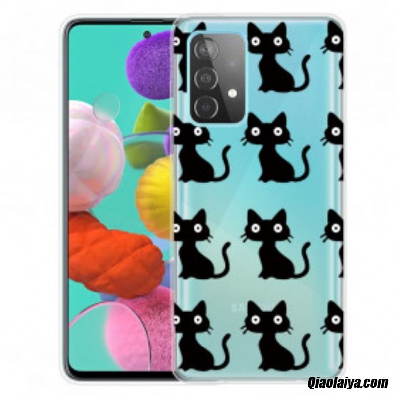 Coque Samsung Galaxy A32 4g Multiples Chats Noirs